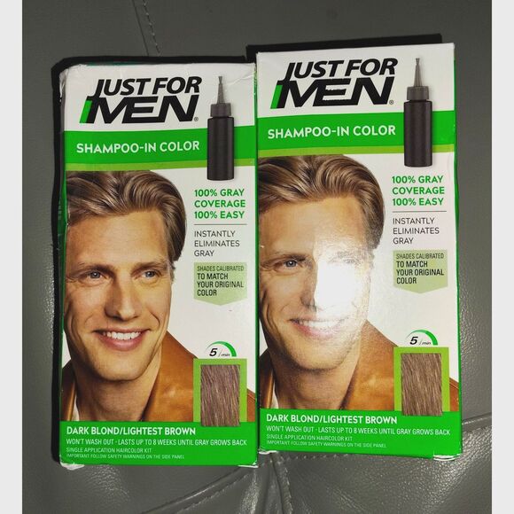 Just For Men 2 Pack Dark Blonde/ Light Brown NIB Damaged Box Hair Color - Picture 1 of 8